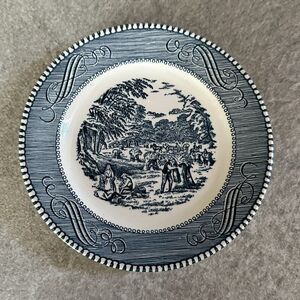 3 Vintage Royal China Currier & Ives 6 3/8" Harvest Bread Plates